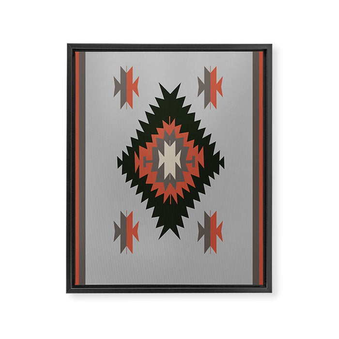 New Mexico Southwest Santa Fe Tribal Indian Pattern Framed Canvas Print Gallery Image 1