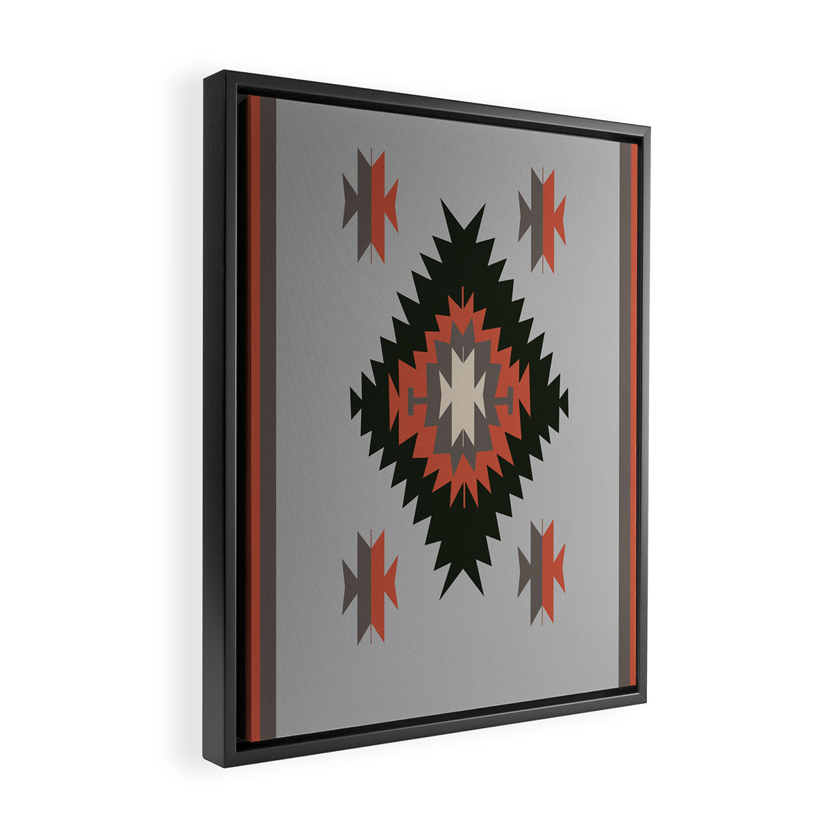 New Mexico Southwest Santa Fe Tribal Indian Pattern Framed Canvas Print Gallery Image 2