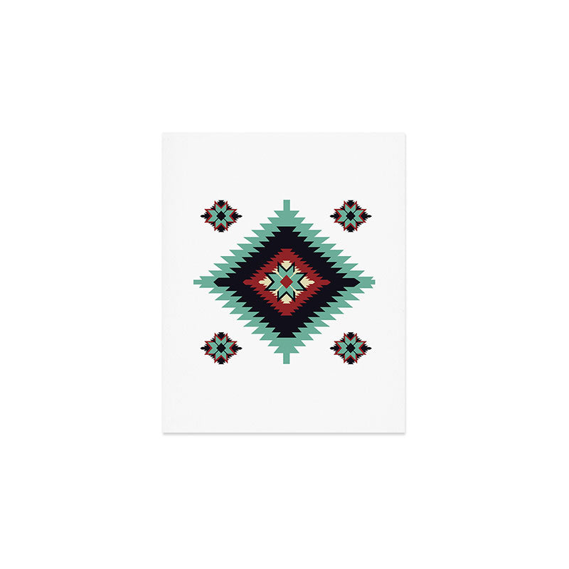 Southwest Santa Fe Geometric Tribal Indian Pattern Art Print Gallery Image 1