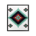 Southwest Santa Fe Geometric Tribal Indian Pattern Framed Canvas Print Gallery Image 8