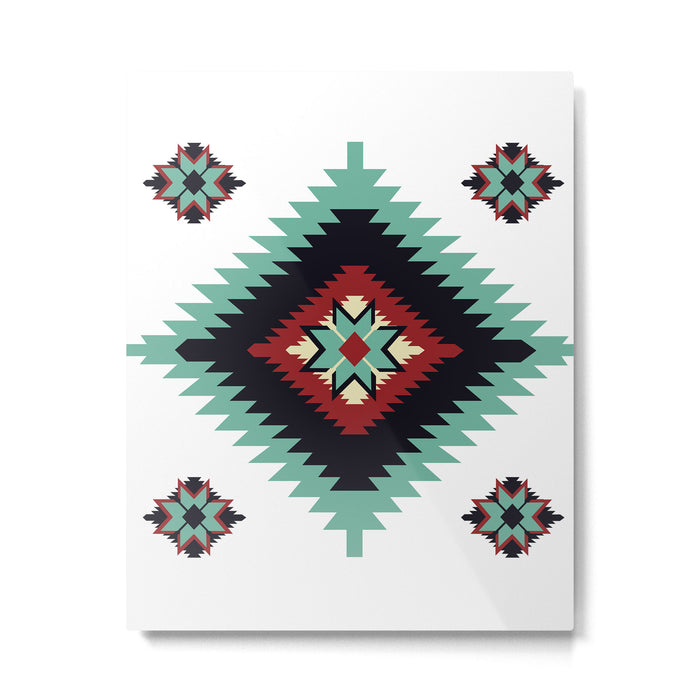 Southwest Santa Fe Geometric Tribal Indian Pattern Metal Print Gallery Image 1