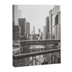 Chicago River Black and White Canvas Print Gallery Image 3