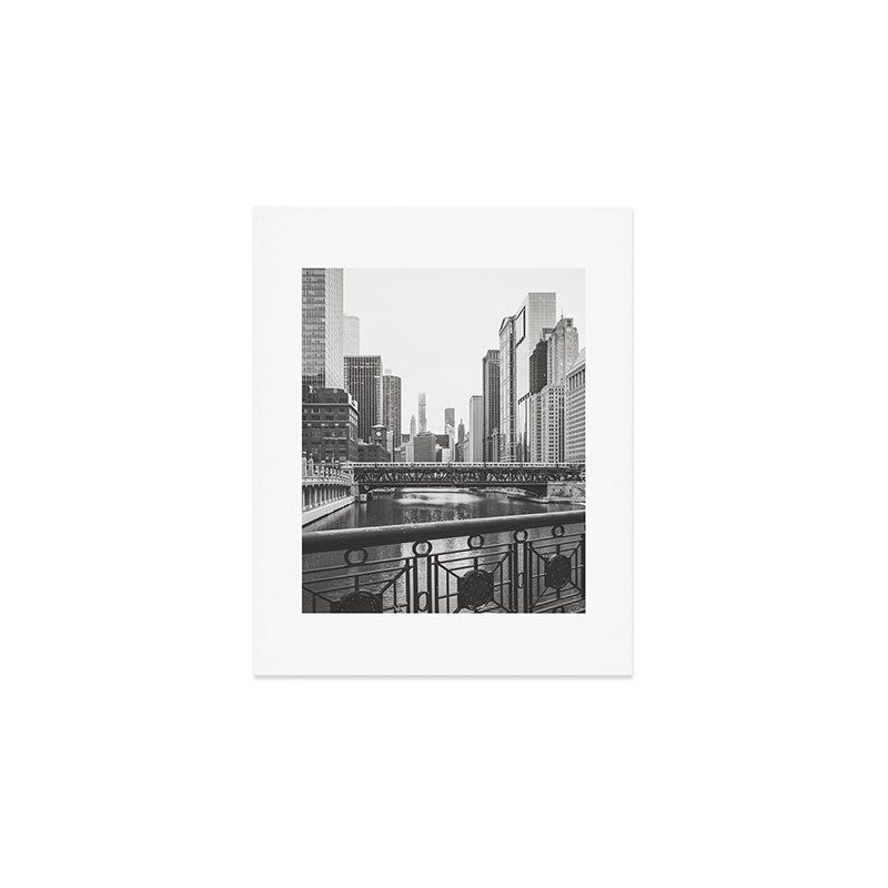 Chicago River Black and White Art Print Gallery Image 1