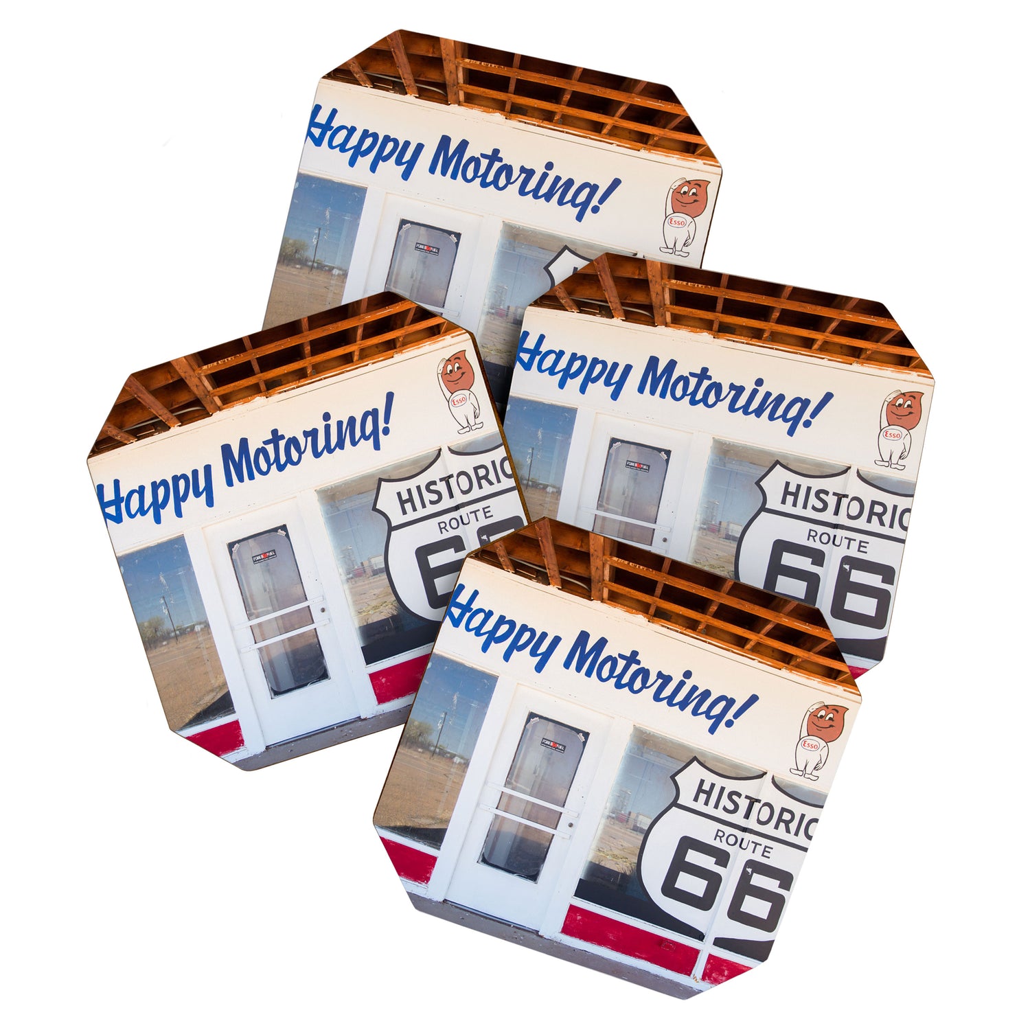 Happy Motoring Garage Route 66 Photography Coaster Gallery Image 1