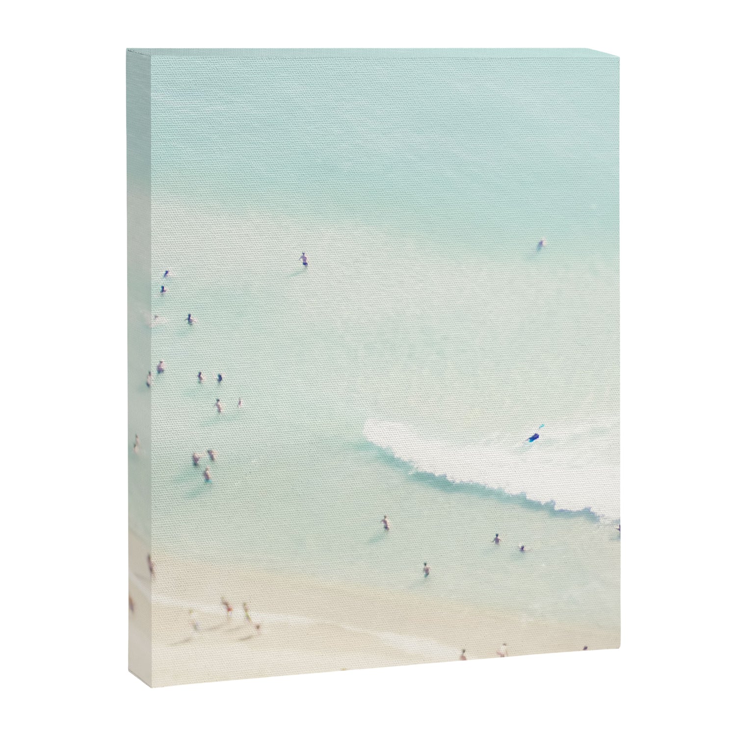 Aerial Beach - People - Pastel Ocean - Aerial Mint Green Sea - Crashing Waves - Travel photography Canvas Print Gallery Image 3