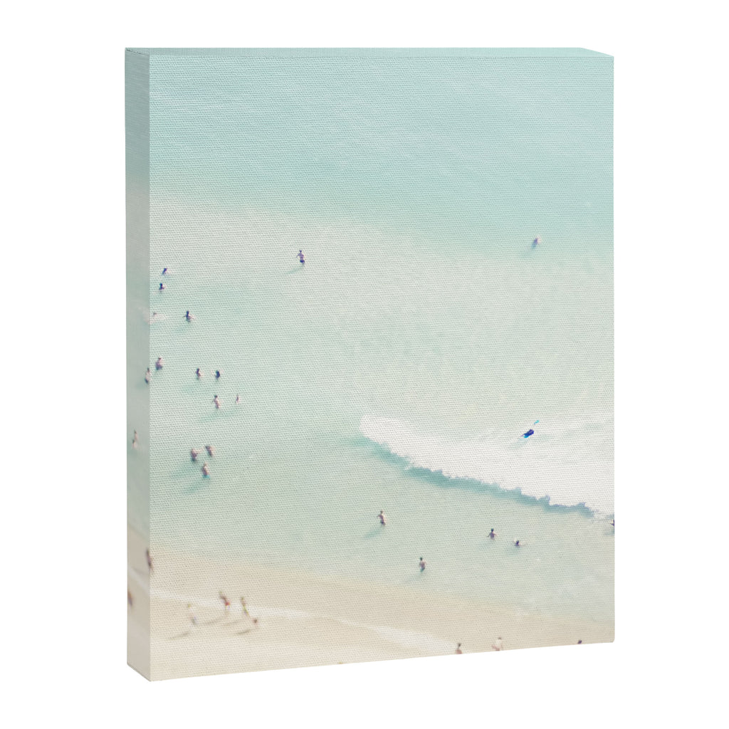 Aerial Beach - People - Pastel Ocean - Aerial Mint Green Sea - Crashing Waves - Travel photography Canvas Print Gallery Image 6