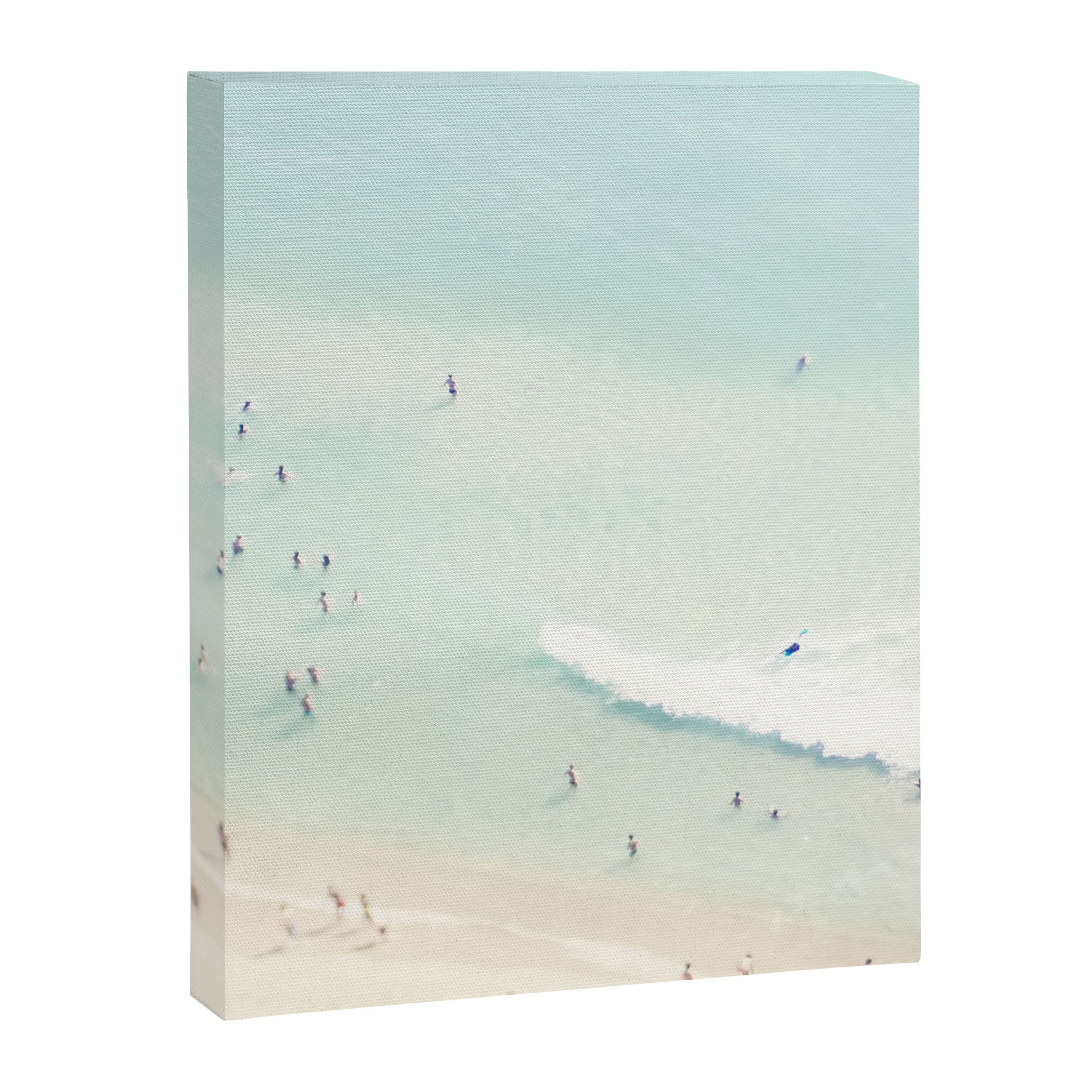 Aerial Beach - People - Pastel Ocean - Aerial Mint Green Sea - Crashing Waves - Travel photography Canvas Print Gallery Image 6