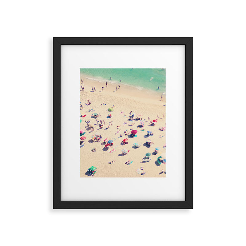 Aerial Beach Photography - Ocean Print - Colorful Beach Umbrellas - Sea photo by Ingrid Beddoes Framed Art Print Gallery Image 5