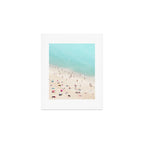 Aerial Beach Photography -  Pastel Ocean  - Colorful Beach Umbrellas - Sea Travel photography Art Print Gallery Image 1
