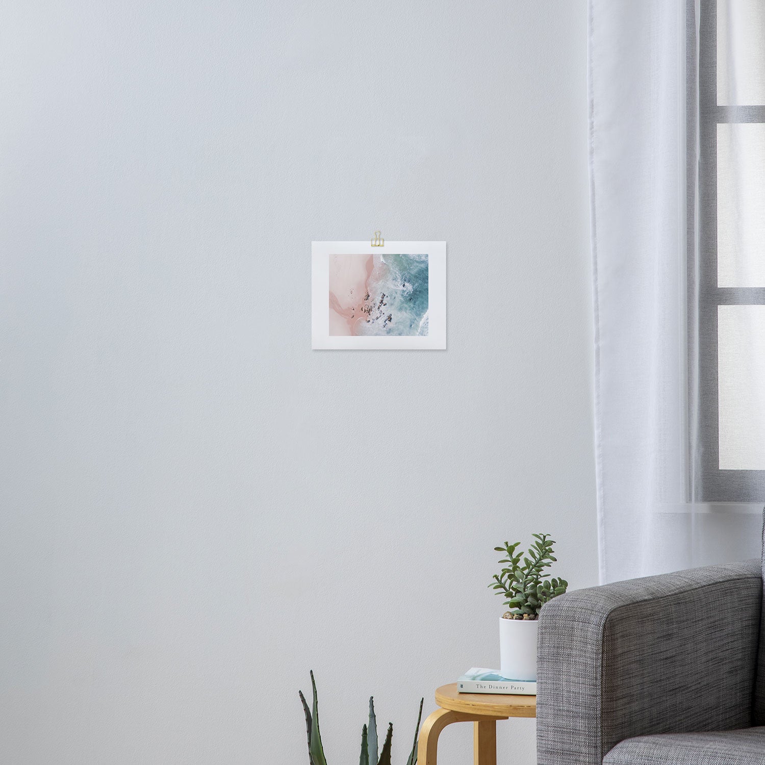 Aerial Beach Print - Pink Sand Beach - Ocean -  Sea Travel photography - Original Sea Bliss Art Print Gallery Image 3