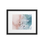 Aerial Beach Print - Pink Sand Beach - Ocean -  Sea Travel photography - Original Sea Bliss Framed Art Print Gallery Image 4
