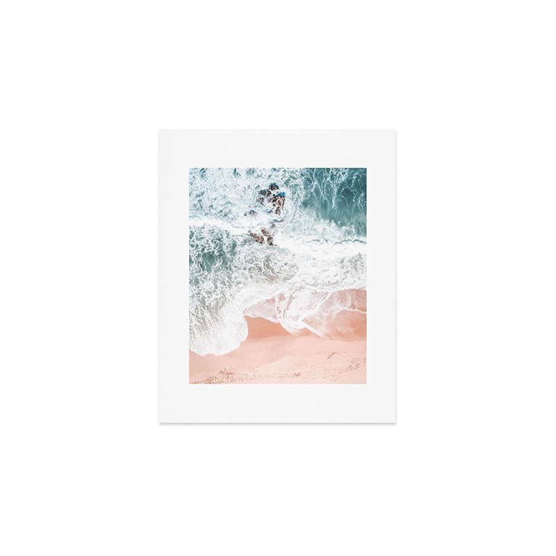 Aerial Beach Print - Sands of Coral Haze - Ocean Sea photography by Ingrid Beddoes Art Print Gallery Image 1