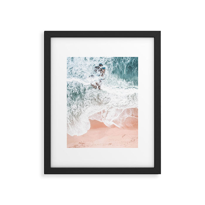 Aerial Beach Print - Sands of Coral Haze - Ocean Sea photography by Ingrid Beddoes Framed Art Print Gallery Image 1