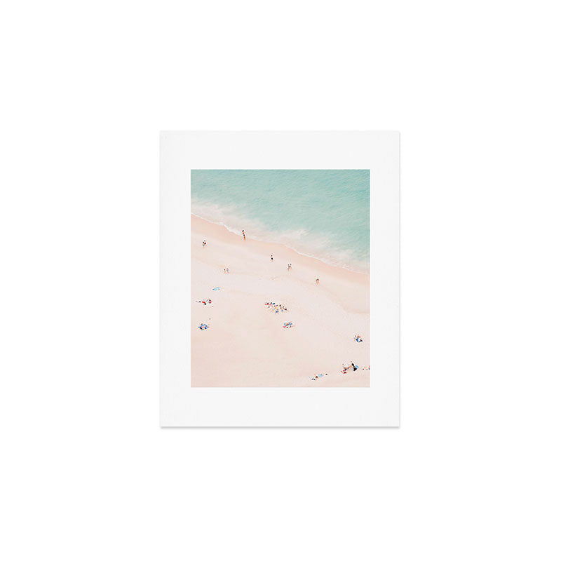 Aerial Beach Summer Bliss - Elegant Minimal Beach People - Ocean - Sea Photography by Ingrid Beddoes Art Print Gallery Image 1