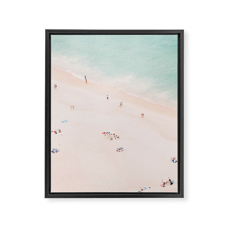 Aerial Beach Summer Bliss - Elegant Minimal Beach People - Ocean - Sea Photography by Ingrid Beddoes Framed Canvas Print Gallery Image 6