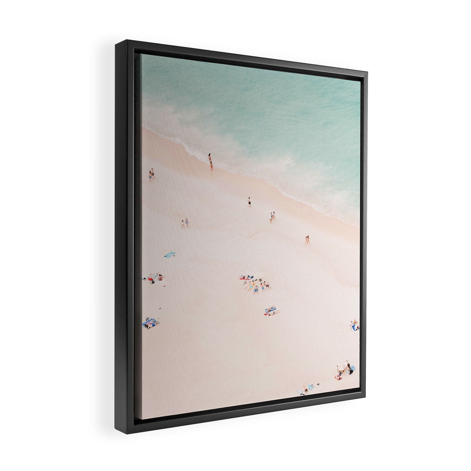 Aerial Beach Summer Bliss - Elegant Minimal Beach People - Ocean - Sea Photography by Ingrid Beddoes Framed Canvas Print Gallery Image 2