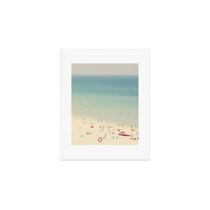 Aerial Crowded Beach - Pastel Beach - Ocean Print - Sea Travel photography Art Print Gallery Image 1