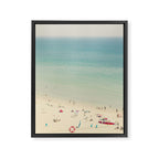 Aerial Crowded Beach - Pastel Beach - Ocean Print - Sea Travel photography Framed Canvas Print Gallery Image 8