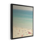 Aerial Crowded Beach - Pastel Beach - Ocean Print - Sea Travel photography Framed Canvas Print Gallery Image 2