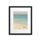 Aerial Crowded Beach - Pastel Beach - Ocean Print - Sea Travel photography Framed Art Print Gallery Image 6