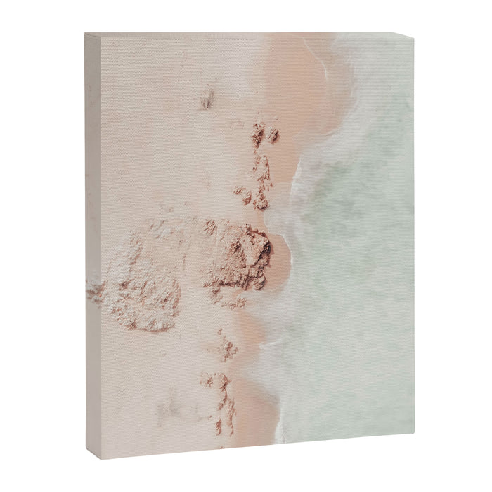 Aerial Mint Green Ocean - Pastel Beach - Minimal Beach - Sea Travel  photography Canvas Print Gallery Image 1