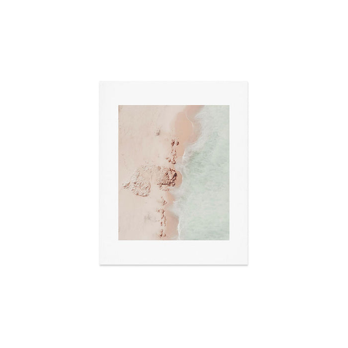 Aerial Mint Green Ocean - Pastel Beach - Minimal Beach - Sea Travel  photography Art Print Gallery Image 1