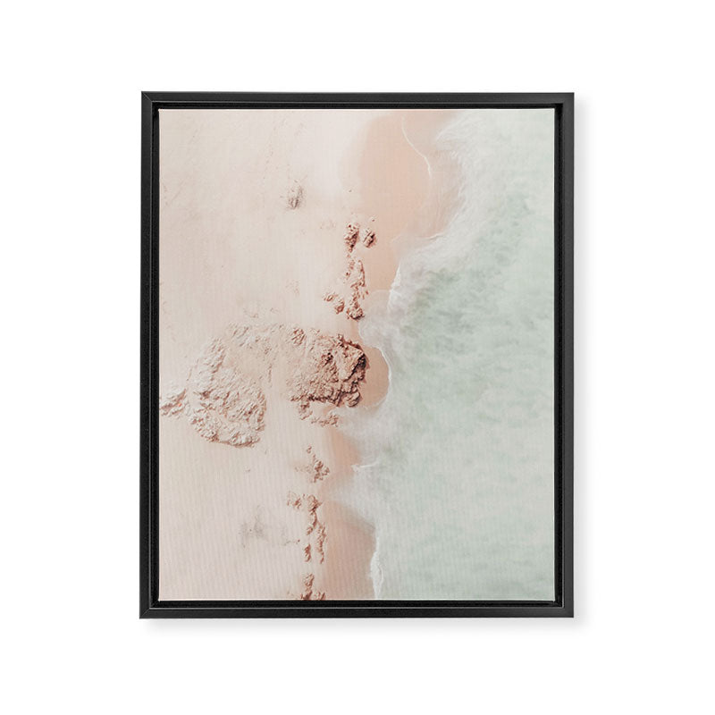 Aerial Mint Green Ocean - Pastel Beach - Minimal Beach - Sea Travel  photography Framed Canvas Print Gallery Image 6
