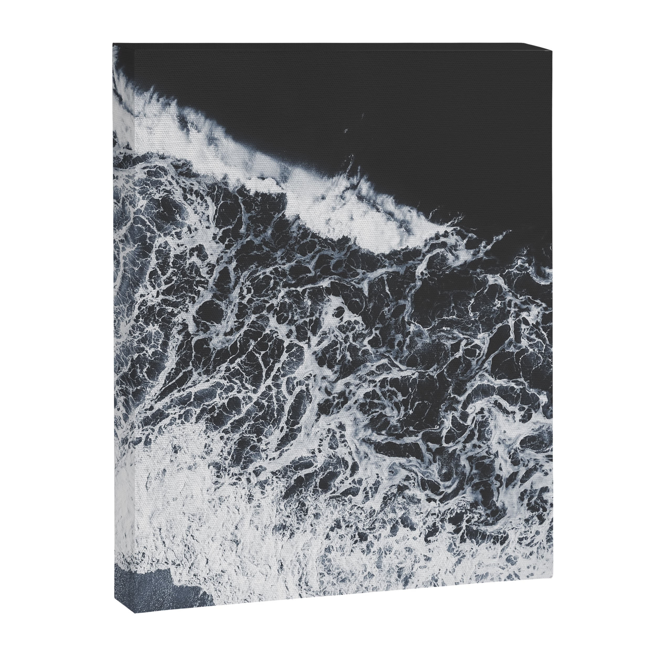 Aerial Ocean - Black and White Sea - Crashing Waves - Travel photography Canvas Print Gallery Image 8