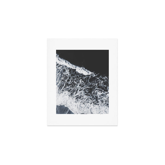 Aerial Ocean - Black and White Sea - Crashing Waves - Travel photography Art Print Gallery Image 1