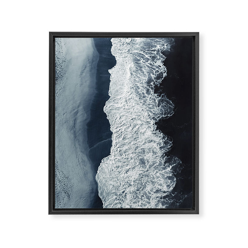 Aerial Ocean Waves - Beach - Dark Blue Ocean - Minimalist Landscape - Sea Travel photography Framed Canvas Print Gallery Image 6