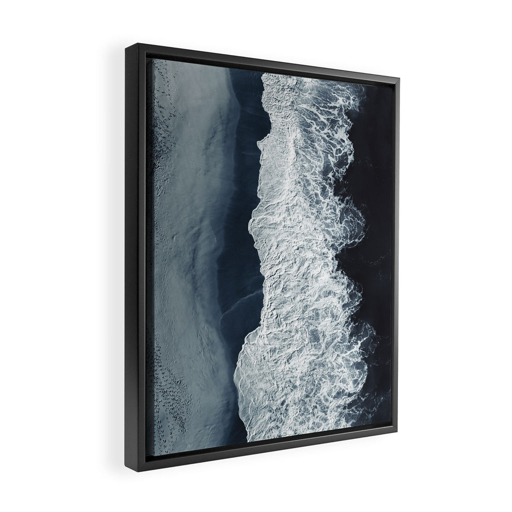 Aerial Ocean Waves - Beach - Dark Blue Ocean - Minimalist Landscape - Sea Travel photography Framed Canvas Print Gallery Image 2