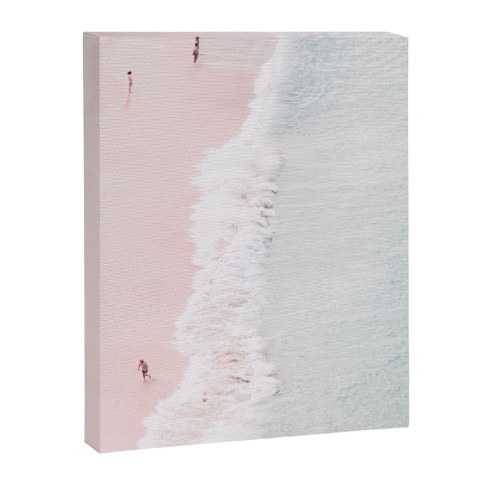 Aerial Pink Beach Print - Pastel - Ocean - Sea - Travel photography Canvas Print Gallery Image 1