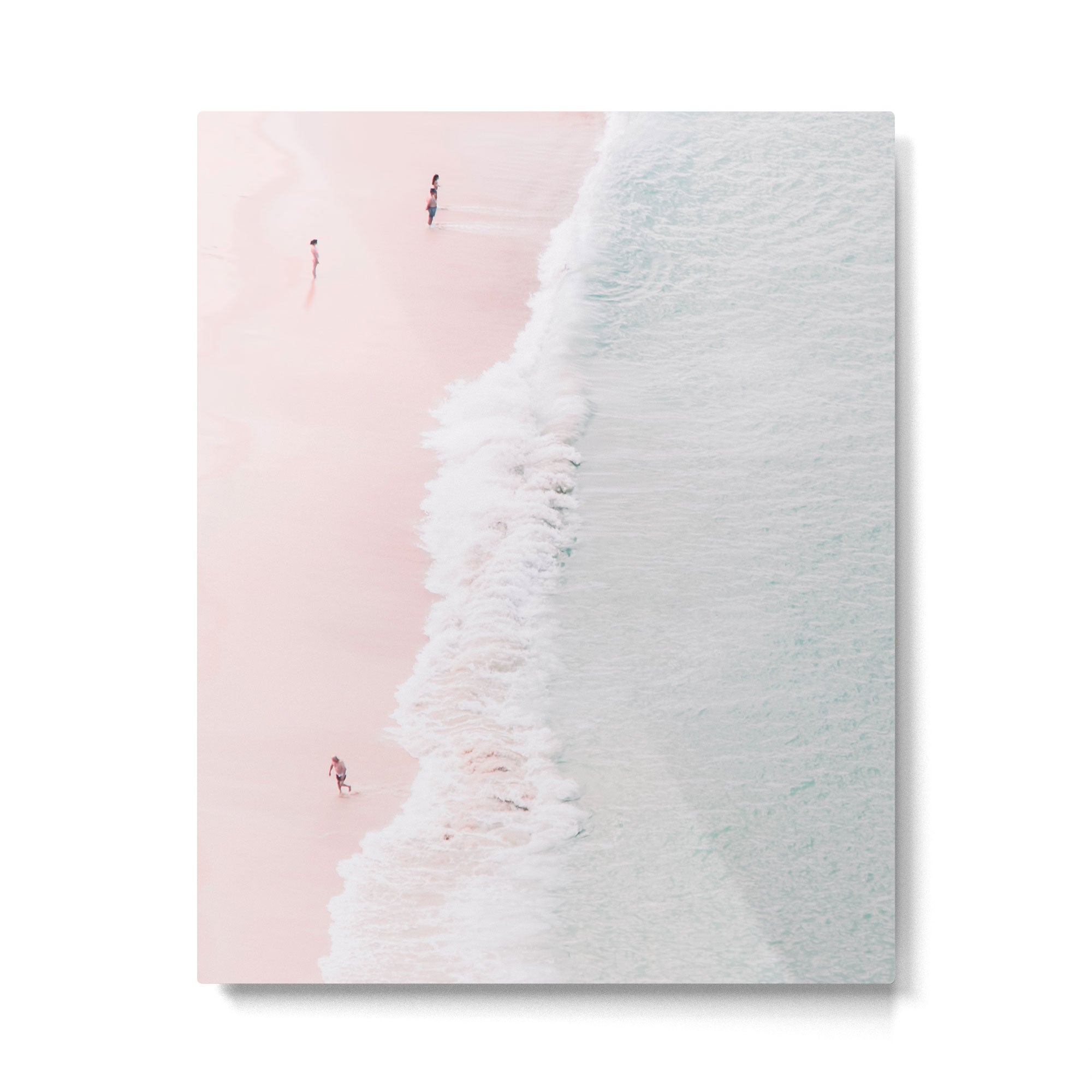 Aerial Pink Beach Print - Pastel - Ocean - Sea - Travel photography Metal Print Gallery Image 4