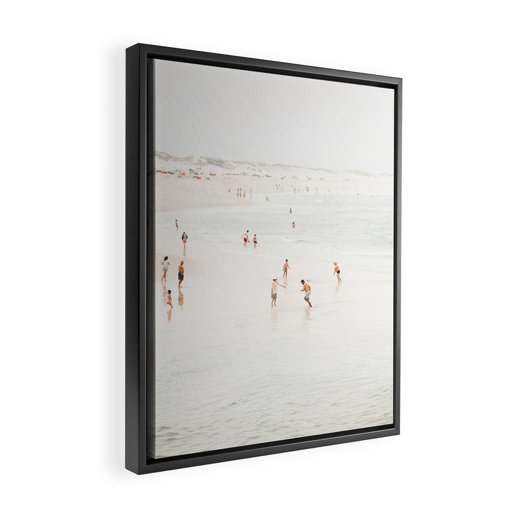 At the Beach 15 - Beach Print - Minimal Beach - People - Ocean - Sea Travel photography  Framed Canvas Print Gallery Image 2