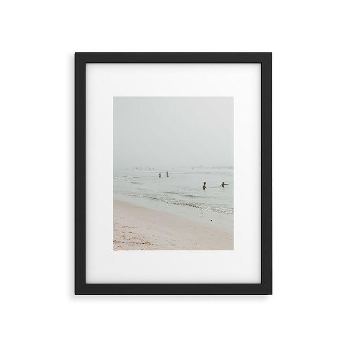 At the Beach 25 - Pastel Beach - Minimal - People - Ocean - Sea Travel photography Framed Art Print Gallery Image 1