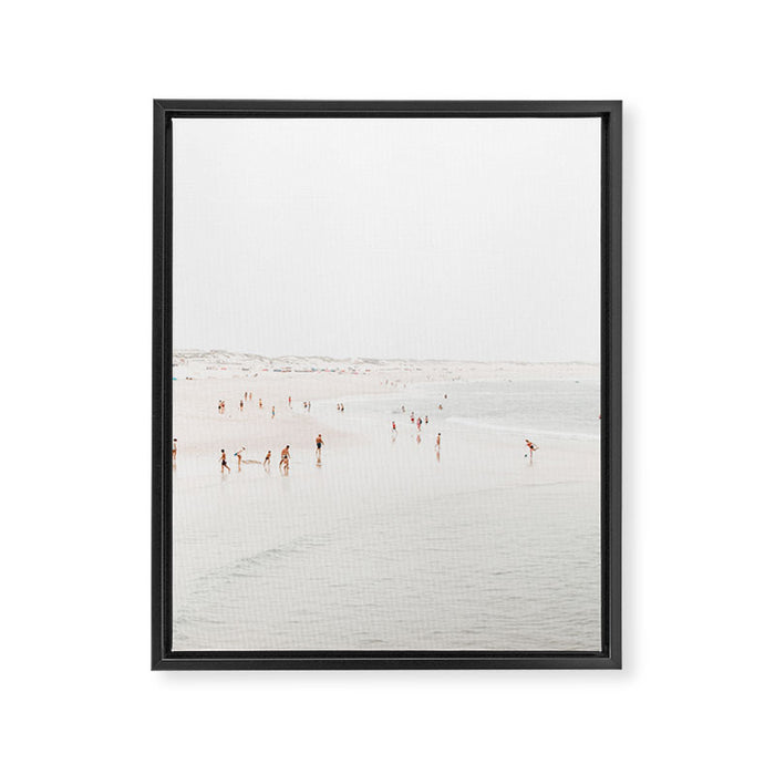At The Beach (seven) - minimal beach series - ocean sea photography by Ingrid Beddoes Framed Canvas Print Gallery Image 1
