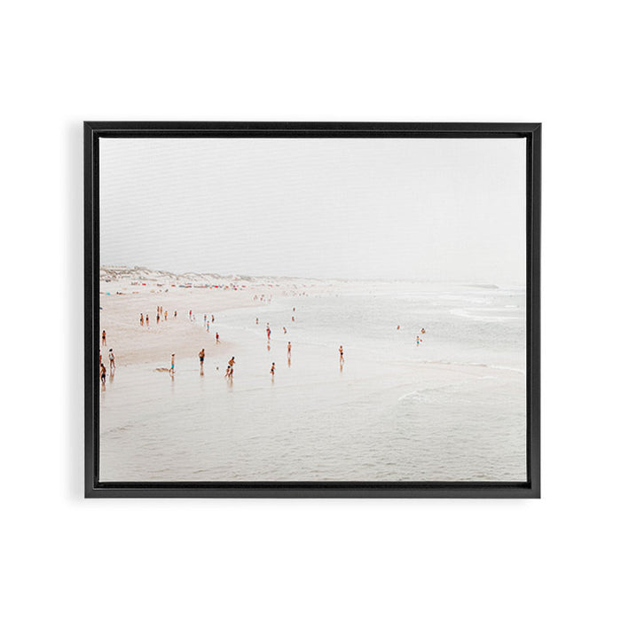 At The Beach (two) - minimal beach series - ocean sea photography by Ingrid Beddoes Framed Canvas Print Gallery Image 1