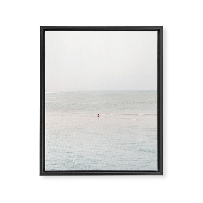 At the Seaside (three) - minimal beach series by Ingrid Beddoes Framed Canvas Print Gallery Image 1