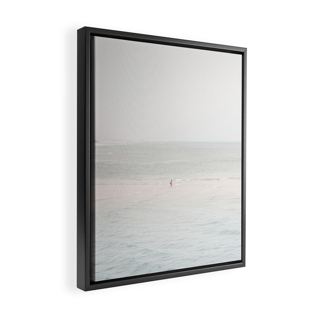 At the Seaside (three) - minimal beach series by Ingrid Beddoes Framed Canvas Print Gallery Image 2