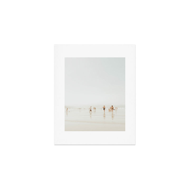 Beach 27 - Minimal Pastel Beach People - Ocean - Sea Travel photography Art Print Gallery Image 1