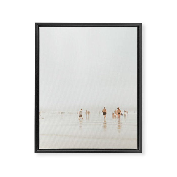 Beach 27 - Minimal Pastel Beach People - Ocean - Sea Travel photography Framed Canvas Print Gallery Image 1