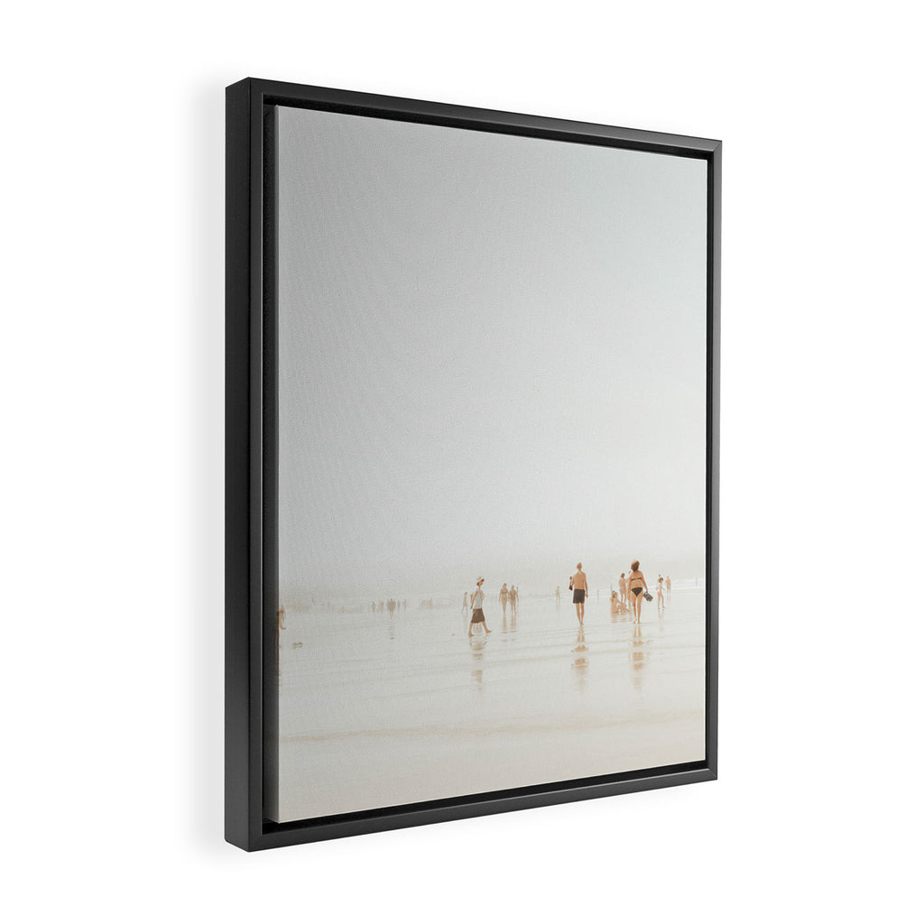 Beach 27 - Minimal Pastel Beach People - Ocean - Sea Travel photography Framed Canvas Print Gallery Image 2