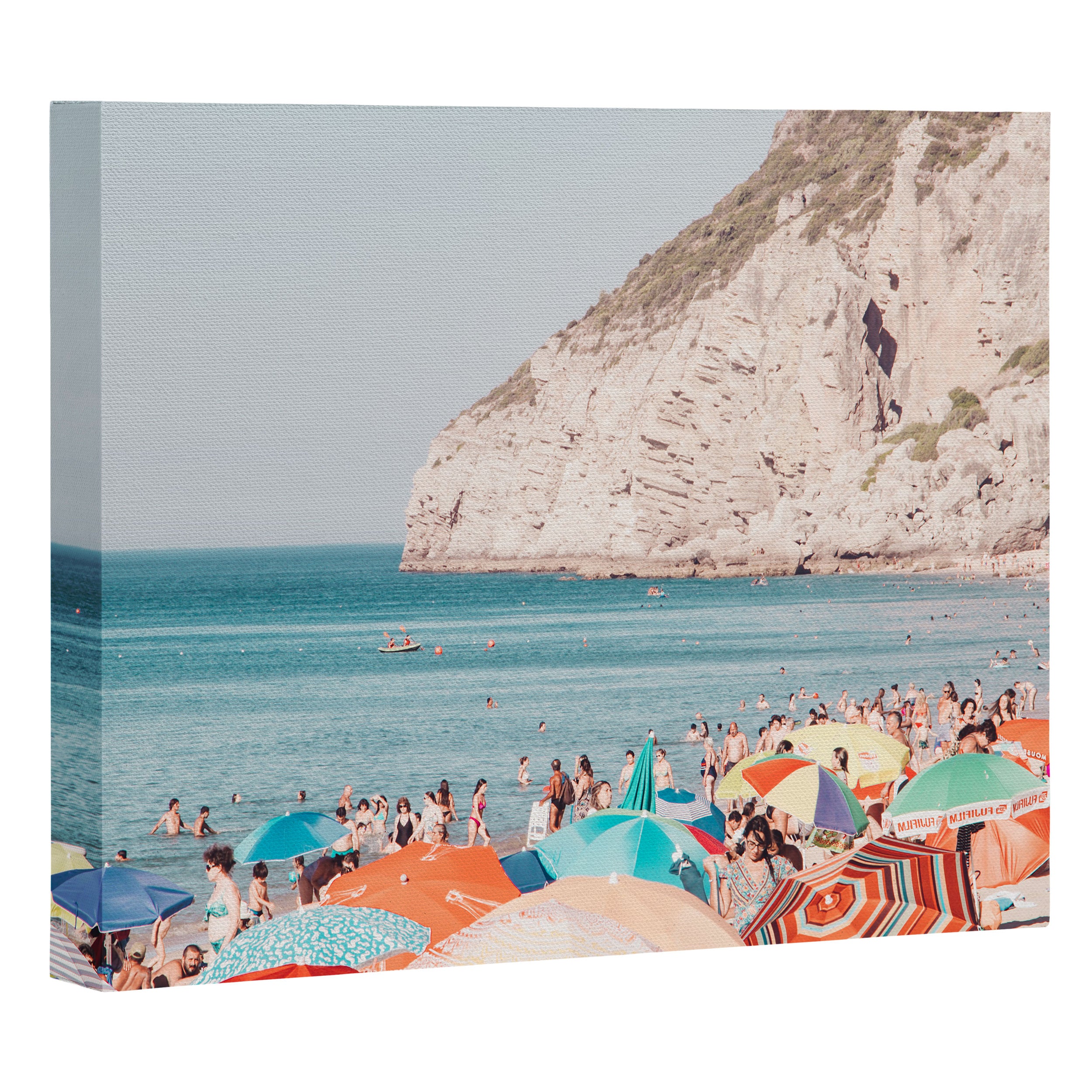 Beach - Colorful Sun Umbrellas two series - Ocean - Travel photography Canvas Print Gallery Image 3