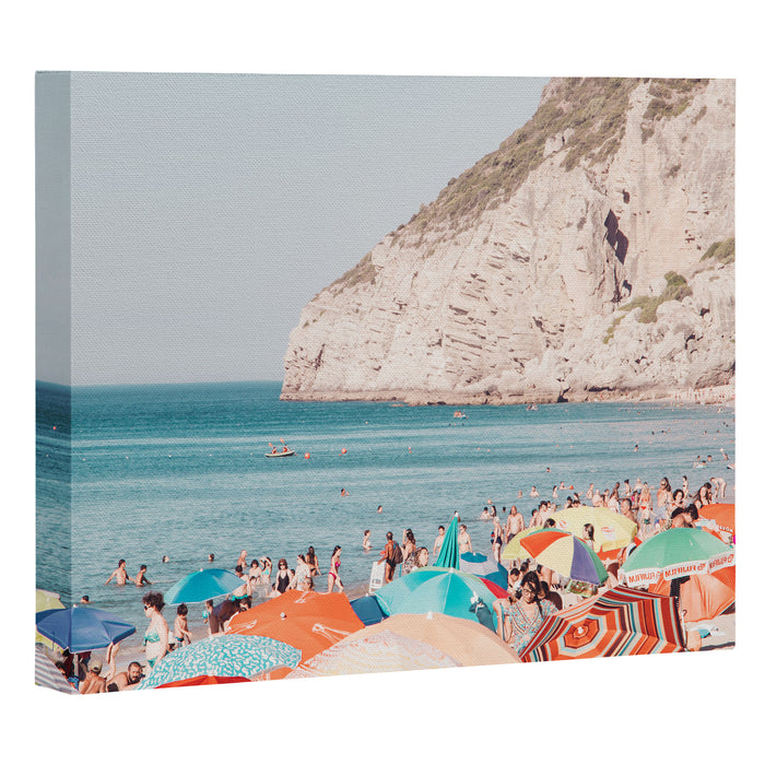 Beach - Colorful Sun Umbrellas two series - Ocean - Travel photography Canvas Print Gallery Image 1