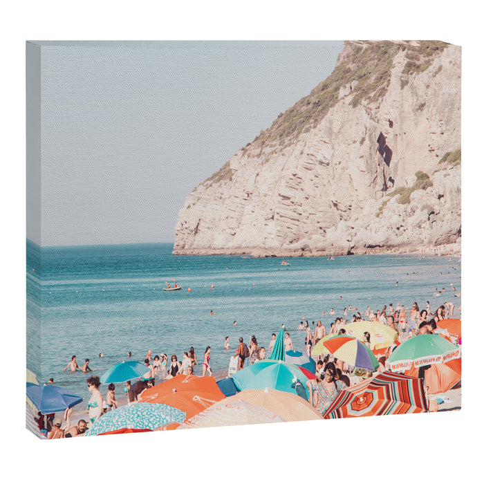 Beach - Colorful Sun Umbrellas two series - Ocean - Travel photography Canvas Print Gallery Image 1