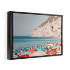 Beach - Colorful Sun Umbrellas two series - Ocean - Travel photography Framed Canvas Print Gallery Image 2