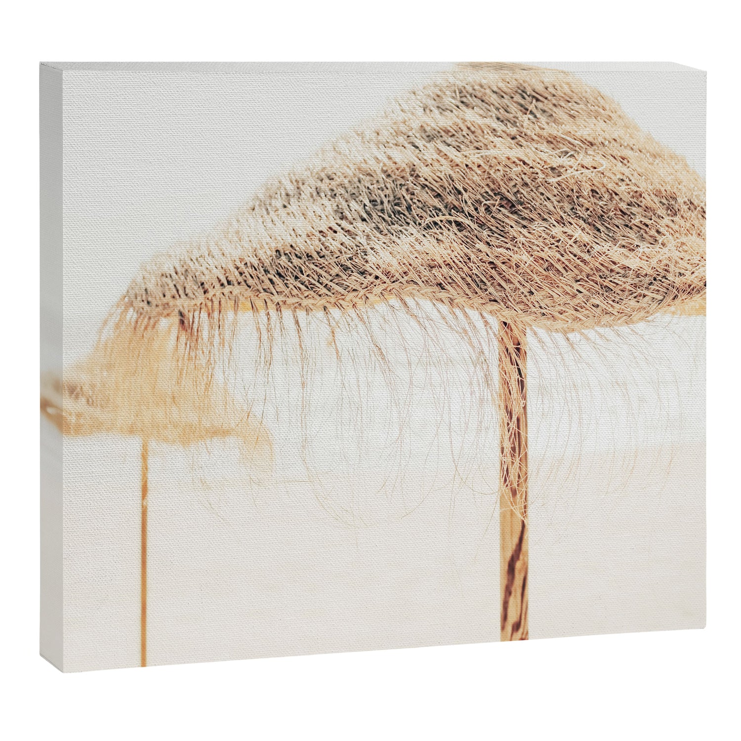 Beach Dreams III - straw beach umbrellas photography by Ingrid Beddoes Canvas Print Gallery Image 3