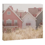 Beach Houses - red and blue stripped coastal house - travel photography Canvas Print Gallery Image 6