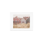 Beach Houses - red and blue stripped coastal house - travel photography Art Print Gallery Image 1