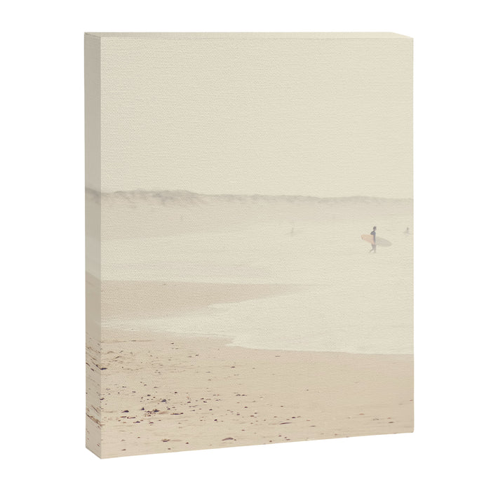 beach photography - minimal surfers and ocean print Canvas Print Gallery Image 1